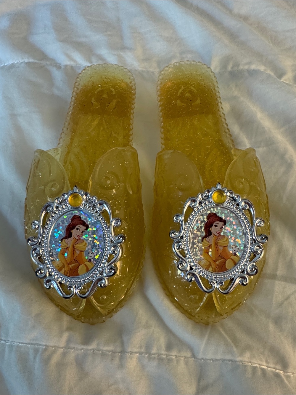 Toddler Girls' Disney Belle Princess Jelly Slip-On Play Shoes